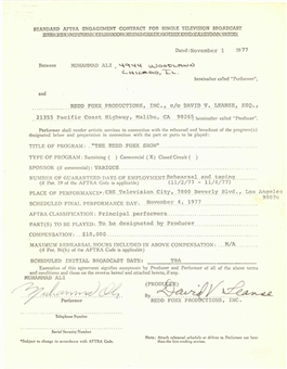 1977 Muhammad Ali Signed Contract for "The Redd Foxx Show" (PSA/DNA)